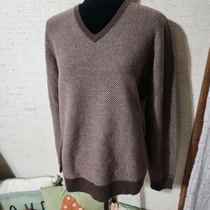 Jos. A. Bank V-Neck Sweater in Deep Brown